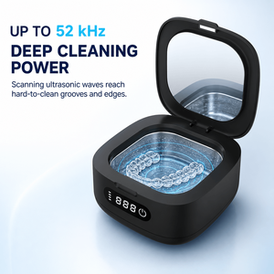 Nettoyeur ultrasonique de bureau 166 ml 50 kHz avec minuterie numérique pour le nettoyage des surfaces domestiques, réservoir en acier inoxydable réutilisable - Product Image 1