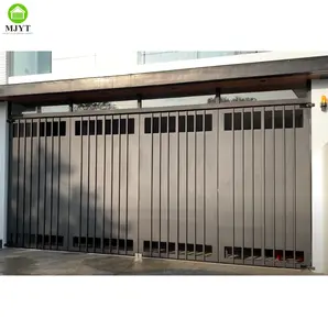 Pintu Gerbang Lipat Otomatis, Pintu Gerbang Lipat Dua Aluminium Bi Lipat Desain Pintu Gerbang Tanpa Rel