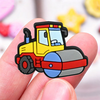 Breloques en caoutchouc souple PVC pour enfants, thème camions de chantier, pour DIY, épingles de chaussures, ornements et accessoires pour véhicules d'ingénierie