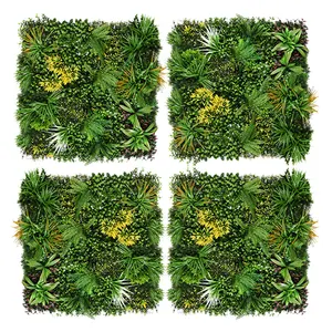 تصميم جديد 1*1 متر سياج المساحات الخضراء الخصوصية العشب الاصطناعي لوحات الحائط خشب البقس سياج