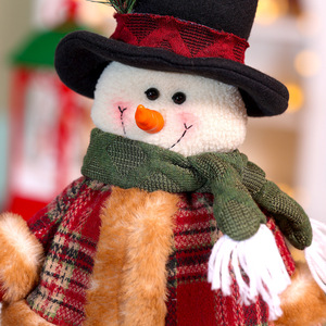 Grande figurine de Noël extensible, Père Noël et bonhomme de neige debout, décoration de Noël - Product Image 3