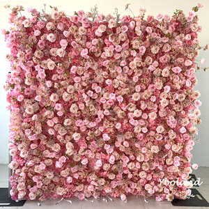 A-989 Sfondo Floreale in Seta a Basso Prezzo per Matrimoni e Baby Shower, Decorazione Artificiale con <span class=keywords><strong>Rose</strong></span> Bianche e Rosa - Product Image 3