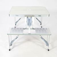 Table de barbecue pliante portable d'extérieur, directement de l'usine, et table pliante en alliage d'aluminium couleur bois pour l'extérieur