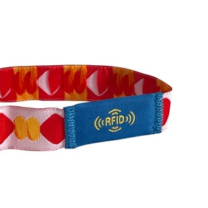 カスタマイズカスタマイズ可能な使用方法ユニークな調整可能な再書き込み可能ポリエステルNFCロープ生地RFID Wovenリストバンドイベント用サプライヤー - Product Image 5