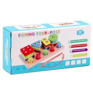 Juego de Bloques de Formas de Madera Montessori para Niños, Juego de Mesa de Emparejamiento, Juguetes Educativos Preescolares para el Desarrollo Cognitivo, Pesca y Apilamiento para Niños - Product Image 6