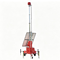 Panneaux solaires, télécommande, remorque de surveillance mobile, tour de vidéosurveillance solaire hybride
