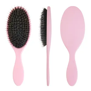 Private Label Customized Women Fashion Magic Paddle Hard Bristles Brush Mixed Boar Bristle Hair Wig Extension Set For Extension