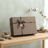 Boîte-cadeau de luxe personnalisée pour ensemble de café, boîte-cadeau d'affaires haut de gamme avec ruban et ornement étoile pour cadeaux d'entreprise