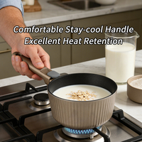 Casserole moderne de luxe en aluminium antiadhésive avec couvercle, compatible induction, nervures verticales renforcées, sans PFOA
