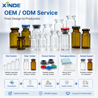 Flacons en verre transparent XINDE Pharmaceutical, lavés, dépyrorigénés, stérilisés, flacons en verre pharmaceutique pour injection