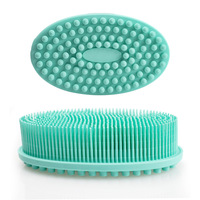 Offre Spéciale logo personnalisé Brosse de bain en silicone de qualité supérieure Brosse exfoliante pour le dos, le visage et le cuir chevelu Brosse en silicone noir pour le corps