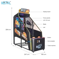 Machine de jeu d'arcade interactive de basket-ball Hoops II, jeu sportif de 55 pouces pour parc d'attractions