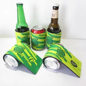 screen print logo 12 or 16 Oz Slap Wrap Neoprene Beer Can Sleeve Coolie for Bottles and Slim Can Cooler -Slap and Wrap koozies