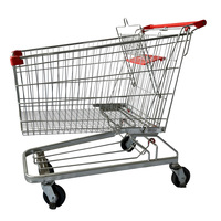 Chariot à provisions de supermarché standard à haute teneur de l'acier au carbone Q195 caddie 125L
