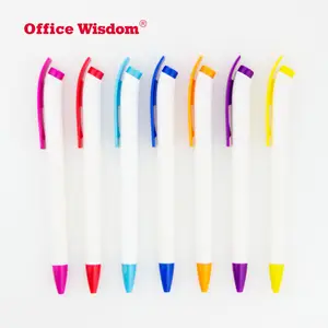 2021 wholesale cheap promotional white holder pen plastic ballpoint custom pens with custom logo printed