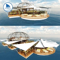Marnolin Maison Flottante de Luxe Préfabriquée, Villa Aquatique en HDPE/PE/EPS, Capacité de Charge 350kg/m²