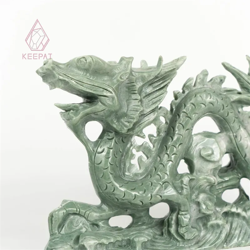 クリスタル卸売バルク高品質天然Xiuyan翡翠ドラゴン彫刻家の装飾用