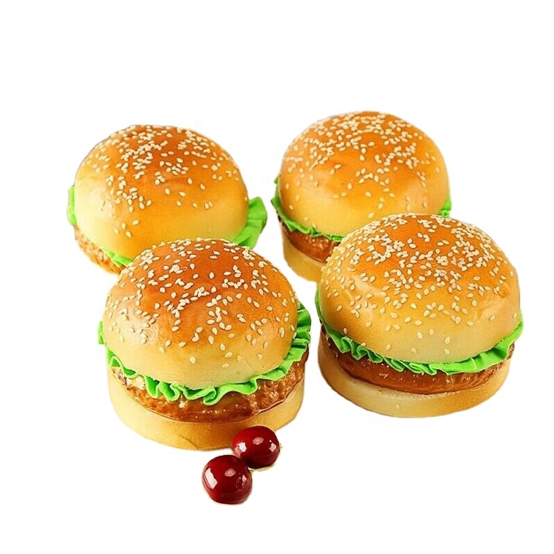 Besttoolifes Hamburguesa Falsa Realista De Poliuretano – Modelo De Comida Falsa Para Juego Educativo, Decoración De Cocina Y Accesorios De Fotografía