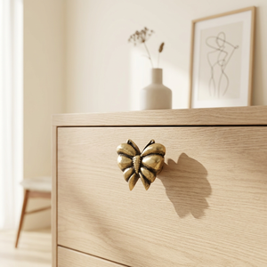 AK Brass Butterfly Shape Metal Cabinet Knob Gold Antique Finish Luxury <b>Wardrobe</b> Drawer Furniture <b>Hardware</b> Decorative Handle - Product Image 2
