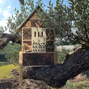 <span class=keywords><strong>Casa</strong></span> para Insectos Extra Grande de Madera con Estacas, Hotel para Insectos, Hábitat de Bambú para Exteriores, Caja para Mariquitas y Abejas - Product Image 5