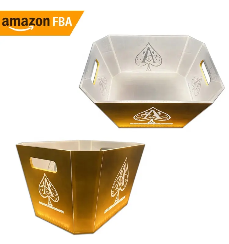 Ideas 2024, cubos de hielo de cerveza Led acrílicos personalizados, nuevos suministros clásicos para fiestas, cubos, refrigeradores y soportes, producto para fiestas en la piscina