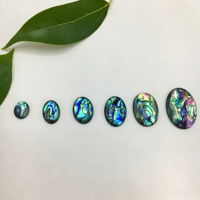Cabochons ovales en nacre synthétique en gros, coquilles d'ormeau synthétiques, revêtement époxy, pour accessoires de bijoux DIY