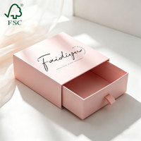 Boîte en carton rigide à tiroir coulissant rose à parois épaisses haute résistance pour emballage de papier dur, accessoires électroniques, cadeaux et vente au détail