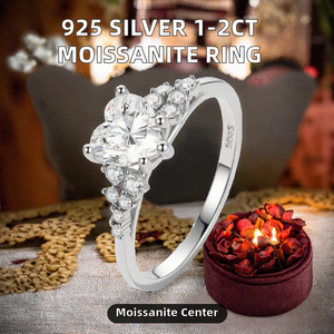 Anillo de Plata de Ley 925 para el Día de San Valentín con Certificado GRA, Anillo de Compromiso con Diamante Moissanite Corte Corazón para Mujer - Product Image 5