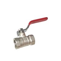 Robinet à bille manuel OEM en laiton 1/2'' à double filetage femelle, poignée longue, 200WOG, pour eau et gaz