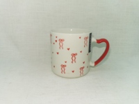Tasse à café ou à thé en céramique avec logo personnalisé, motif papillon et poignée en forme de cœur, émaillée, prix d'usine, vente chaude en gros