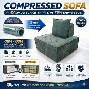 Premium Modern Armless Modular Lounge Seat, Vacuum Compressed Packed <b>for</b> Stylish Living Room Furniture Setup - Product Image 2