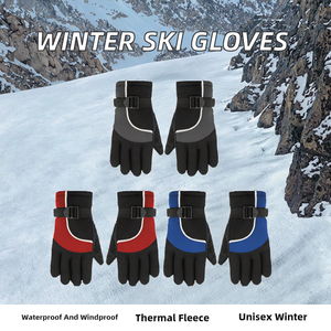 Winter Ski Gloves Full Finger Neoprene Waterproof Windproof Thermal Insulated Adjustable Wrist <b>Strap</b> Unisex Outdoor Sports Glove - Product Image 2