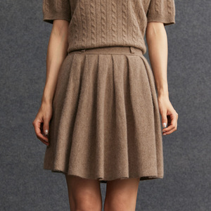 Falda plisada de Cachemira para mujer, minifalda de lana de cintura alta, Falda corta elegante para otoño e invierno, venta al por mayor - Product Image 3