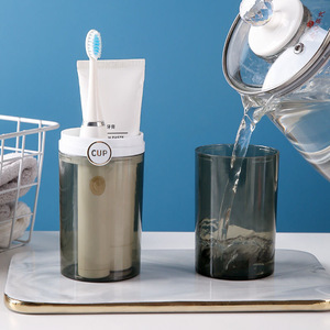 Travel Toothbrush Cup With Toothpaste Holder Foldable Portable For Adults - Product Image 3