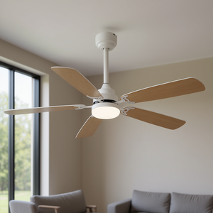 Ventilador de Techo de 52 Pulgadas con Aspas de Madera, Motor DC, Luz LED, Control Remoto, 6 Velocidades, Reversible, para Interiores del Hogar - Product Image 2