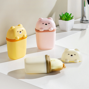 Cartoon Bear Waterproof Portable Soap Dish <b>Box</b> Plastic Sealed <b>Storage</b> for Home Travel <b>Camping</b> - Product Image 5