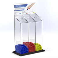 Boîte de collecte de jetons de vote en acrylique transparent personnalisée à plusieurs compartiments, haute, pour événements de collectes de fonds et de dons