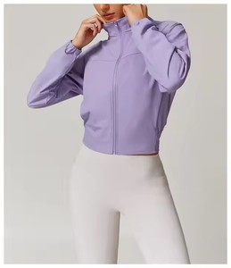 Chaqueta Deportiva de Otoño con Cuello Alto y Bolsillos, Chaqueta de Yoga con Cremallera Completa para Correr, Ropa Deportiva de Talla Grande para <span class=keywords><strong>Mujer</strong></span> - Product Image 6