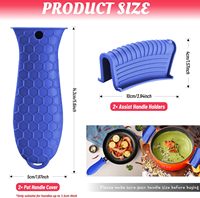 Ensemble de 4 pièces de maniques en silicone écologiques antidérapantes avec manchon de protection thermique pour ustensiles de cuisine