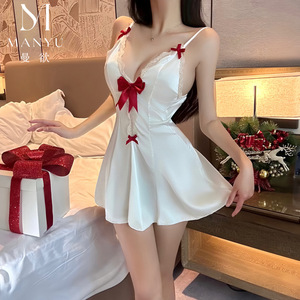 Chemise de nuit sexy Man Yu Lingerie en dentelle ajourée, pure et séduisante, pour l'été, le spa privé et la maison 9364 - Product Image 1
