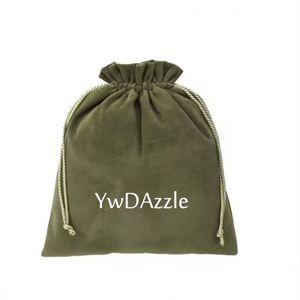 Wholesale Custom 10x12 Recyclable Velvet <b>Drawstring</b> Pouch for Craft <b>Makeup</b> Brushes and Soap <b>Bags</b> - Product Image 1