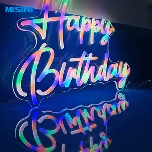 Custom Popular Acrylic Luminous Letter LED Neon Sign Advertising Electronic Letter Happy Birthday Neon Light