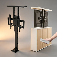 Mécanisme de levage de téléviseur électrique, télécommande, support de télévision télescopique réglable en hauteur, armoire, VESA 400x400, structure en acier, 65 pouces maximum, CE