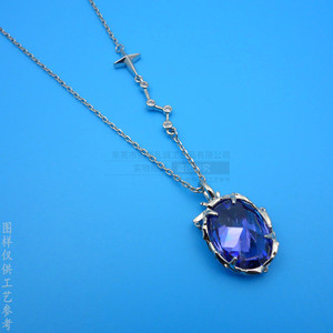 Collier Éléments du Zodiaque, Pierre Précieuse Violette, Zircon, Pendentif en Or Blanc Électroplaqué, Forme Étoile, Design Géométrique, Usage Quotidien - Product Image 2