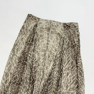 <span class=keywords><strong>Jupe</strong></span> <span class=keywords><strong>longue</strong></span> plissée à taille élastique pour femmes en mousseline de soie respirante avec broderie à imprimé léopard et volants décoratifs Street Wear - Product Image 2