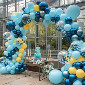 Juego de Globos Metálicos Dorados, Azules y <span class=keywords><strong>Amarillos</strong></span> para Decoración de Fiestas Temáticas de Dibujos Animados, Baby Shower, Aniversario, Cumpleaños, Boda - Product Image 2