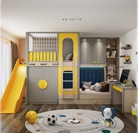 Lit superposé moderne pour enfants, lit superposé polyvalent, mobilier de maison, style ferme, école, avec panneau en bois