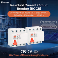 KORLEN 4P 30mA RCCB 16A Tipo de uso industrial 6kA Disyuntor de corriente de funcionamiento residual para equipos electrónicos Hogar CE