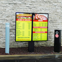 Écran LCD ultra-fin de 43, 49, 55 pouces, étanche IP66, pour menu drive-thru, haute luminosité, panneau publicitaire extérieur pour entreprises