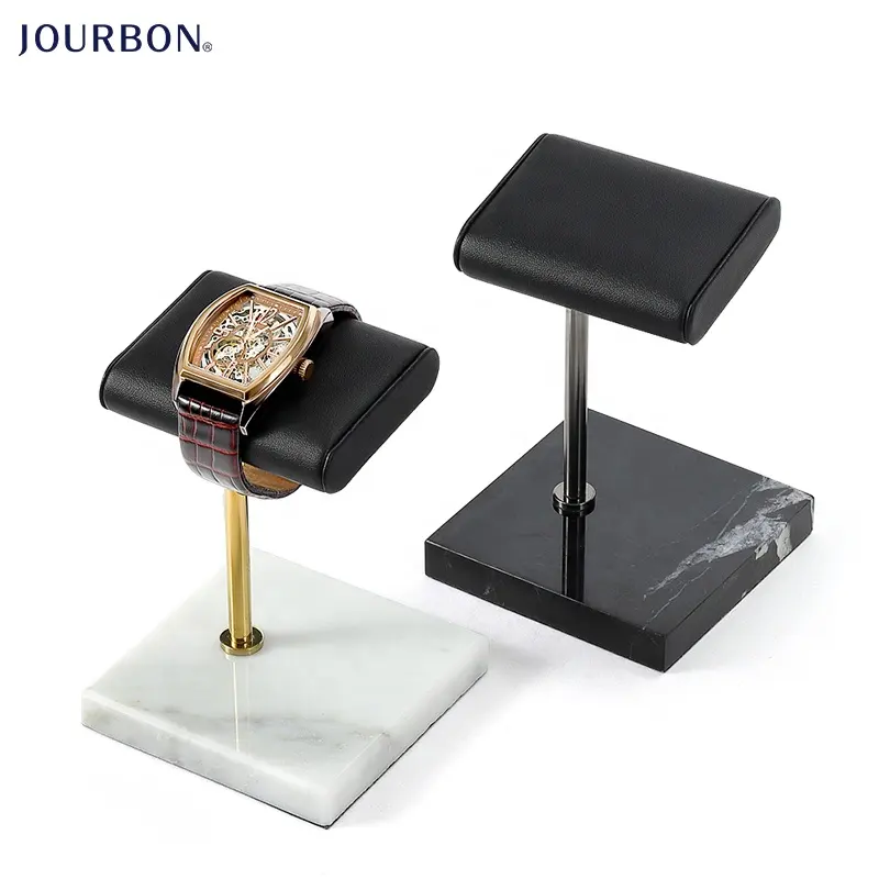 High End PU Leather Metal Watch Display Rack Holder Wrist bracelet watch tray jewelry bangle stand